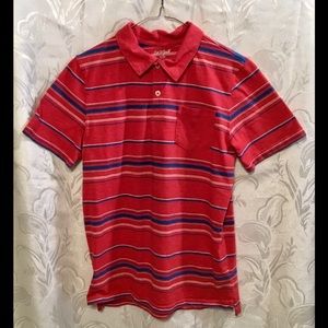 Cat & Jack Red Blue and White Striped Polo